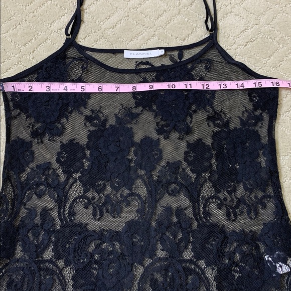 FLANNEL Black Lace Camisole Adjustable Straps Size 0 - Picture 7 of 8